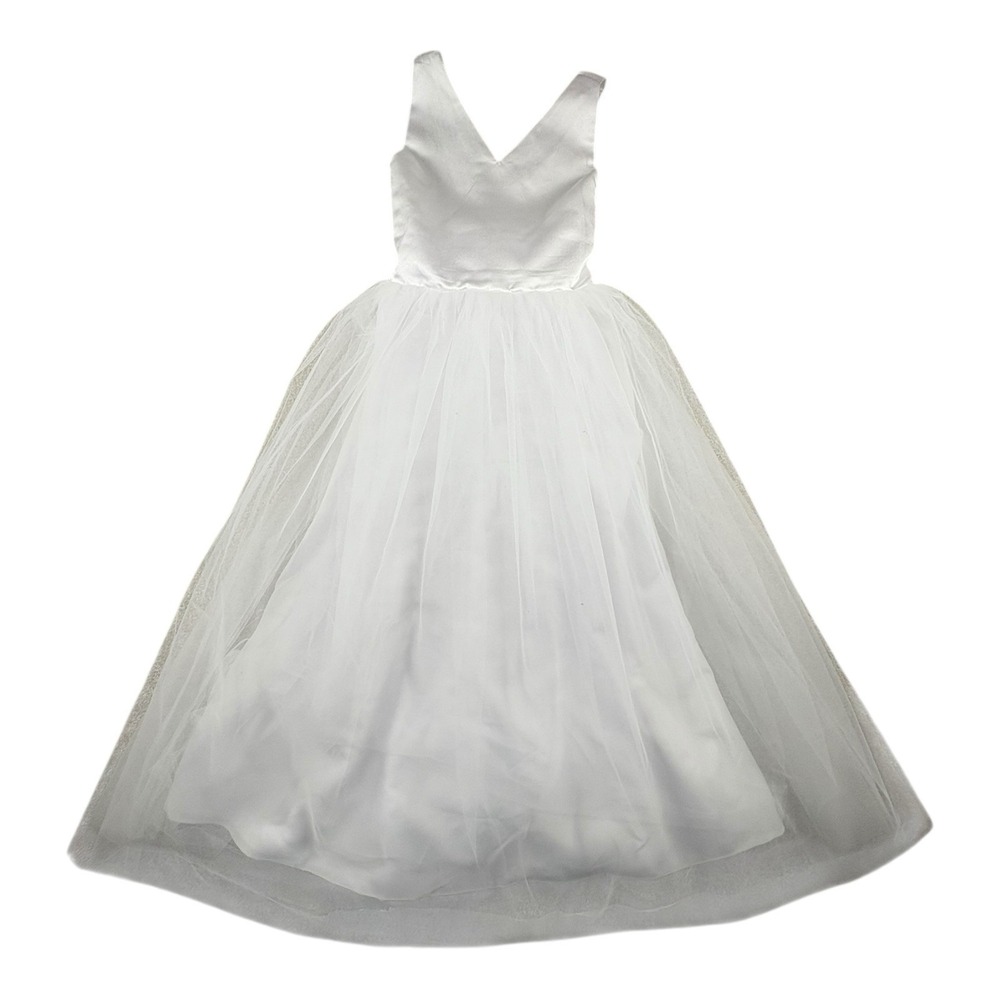 Unbranded Girls White Tulle Dress Size 12 Flower‎ Girl Special Occasion